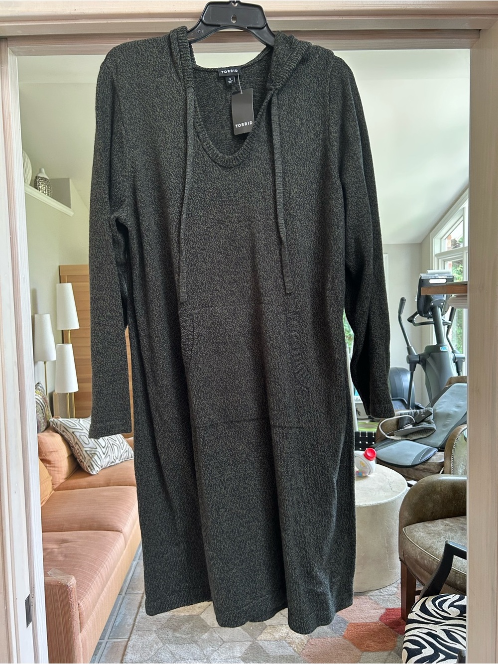 torrid olive black hooded sweater dress